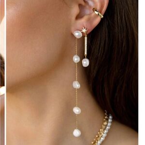 NWT Dripping Pearl Dangle Earrings